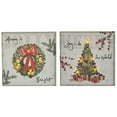 thumbnail image 1 of Wooden Wall Canvas Art (Christmas Tree/ Wreath) (Asstd) - Set of 2, 1 of 4
