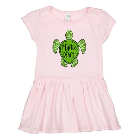 

Inktastic Myrtle Beach Sea Turtle in Green Gift Toddler Girl Dress