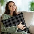 thumbnail image 3 of Decorative Throw Pillow Covers 16x16 Inch Set of 2 Black Buffalo Check Plaid Home Decor Pillow Cases for Couch, Farmhouse Style Cushion Case for Living Room Bedroom Bed Car Chair, 3 of 9
