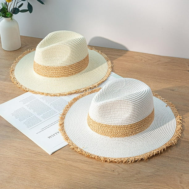 Yinanstore Fashion Wide Brim Cowboy Hats Panama Sunshade