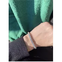 14 Ct Lab Grown diamond tennis bracelet 7 Inch in 14 Kt White Gold E-F Color VS