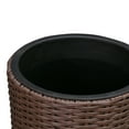 thumbnail image 6 of Noah Round Wicker Planter Tall Planter Decor Box for Outdoor Furnishings Versatile-2 Piece Set-Mocha, 6 of 10