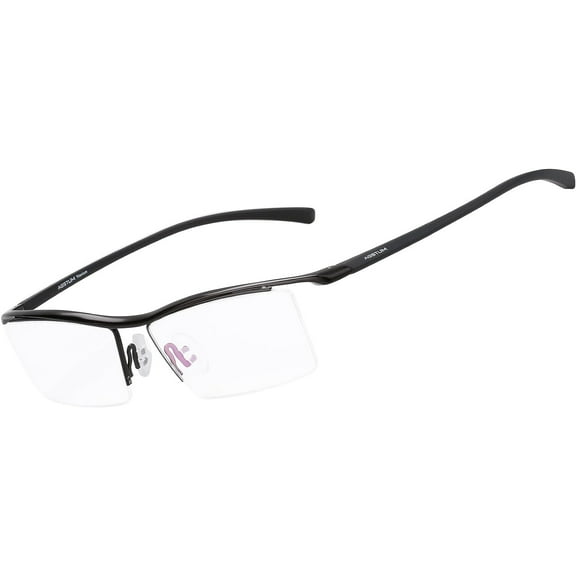 Agstum Titanium Half Rimless Business Glasses Frame with TR90 Temples Optical Eyeglasses
