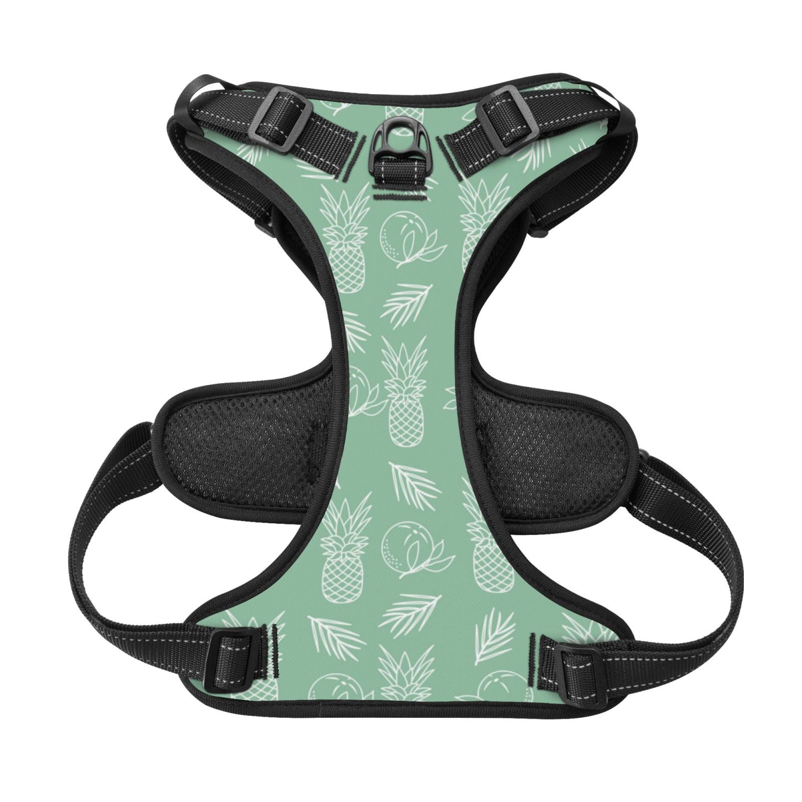 Kdxio Tropical Pineapple Print No Pull Dog Harness Adjustable Reflective Oxford Easy Control Medium Large Dog Harness for Training and Everyday-Small