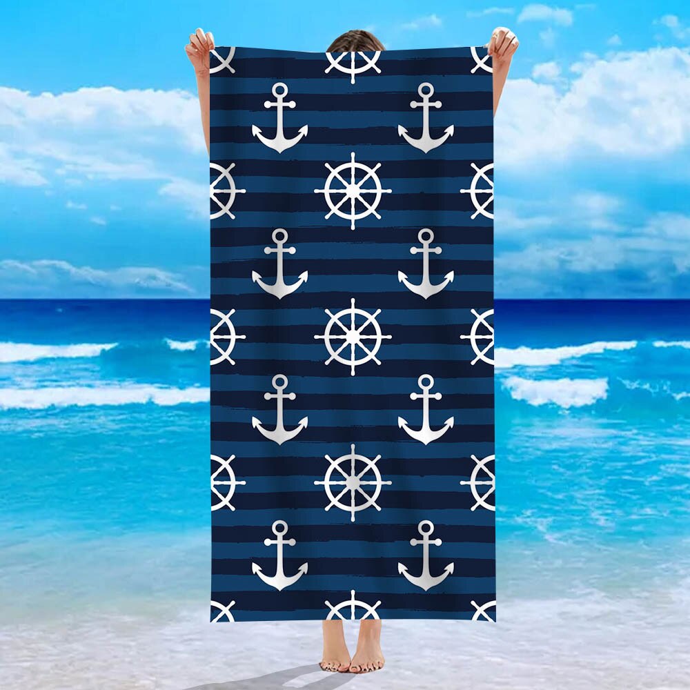 Boat Anchor Beach Towel Oversize Extra Large Quick Drying Microfiber
