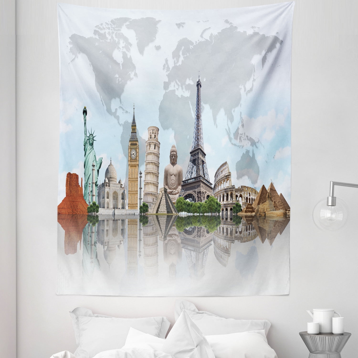 Paris Tower Castle Scenery Tapestry Wall Hanging Decor Flower Landscape Tapestry 