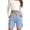 Light Blue, variant on Cargo Shorts Girls Elastic Waist Summer Shorts White Shorts Girls, Size 2-15 Years