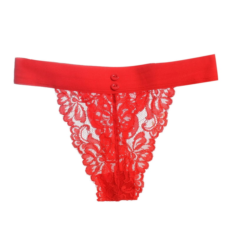 Mortilo Lace Underwear For Women , Lace Underwear For Women Low Rise  Stretch Underwear Unique Gifts Red One Size 