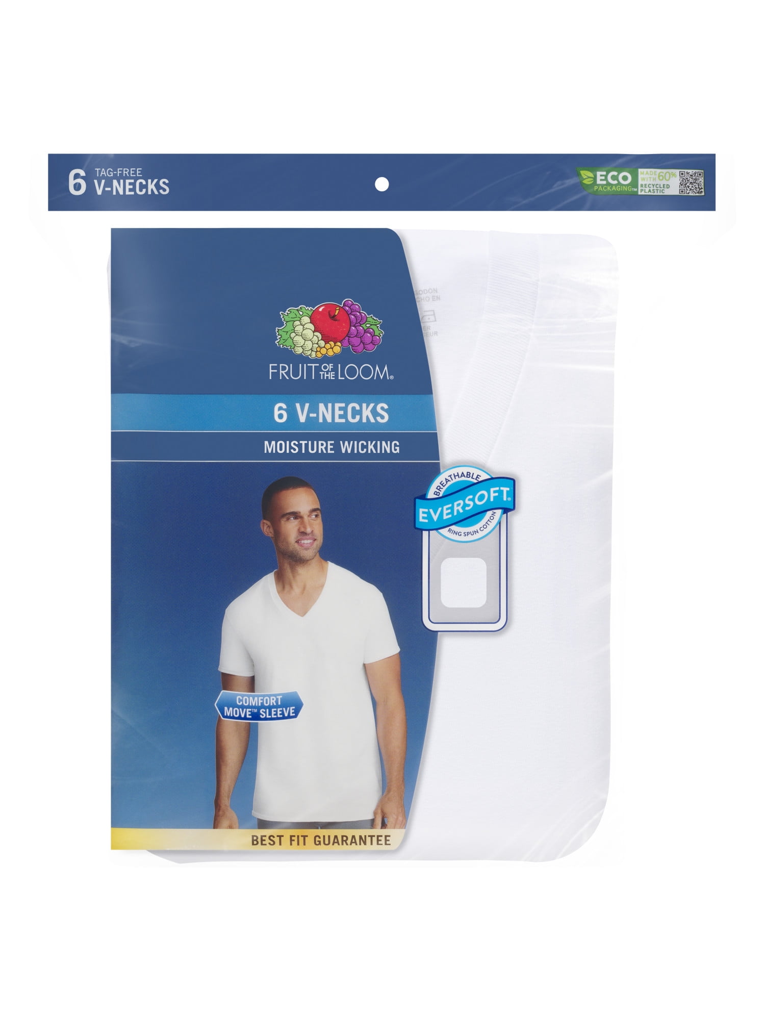 Fruit of the loom deals v neck tag free