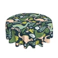 thumbnail image 2 of ZICANCN Round Table Cloths 60 Inch, Green Cartoon Dinosaur Table Cover Waterproof Washable Outdoor Picnic Tablecloth, 2 of 8