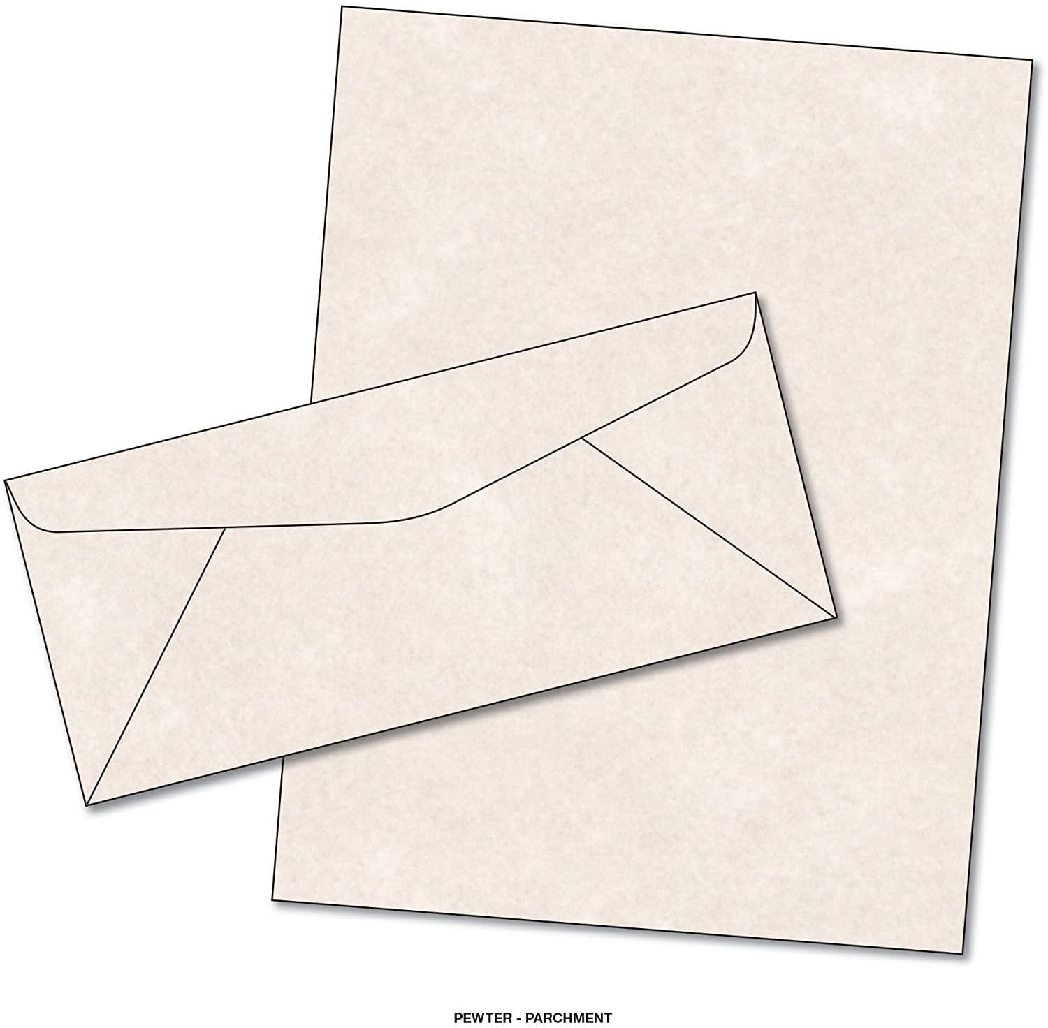 Parchment Matching Paper & Envelopes Color Pewter 50 Sets