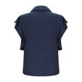 thumbnail image 5 of ATENAR T Shirts for Women Casual V Neck Womens Shirts Solid Color Tee Dark Blue S, 5 of 7