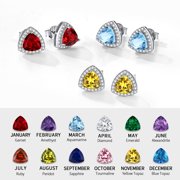 ChicSilver December Birthstone Earrings 925 Sterling Silver Halo Stud Earrings for Women, Hypoallergenic Tanzanite Gemstone Birthday Jewelry Gift