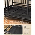 thumbnail image 3 of Feandrea Heavy-Duty Dog Crate, 5-Minute Quick Assembly, Foldable Dog Kennel Cage with Lockable Wheels, Double Doors, Escape Proof Fixed Bottom, Removable Tray, Easy to Clean, Ink Black, 37 Inch, 3 of 8