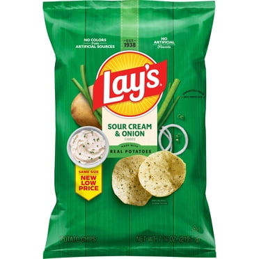 Lay's Sour Cream & Onion Flavor Potato Chips, 7.75 oz Bag