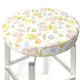 thumbnail image 3 of Fotbe Easter Rabbit Stool Covers Round,Waterproof Round Bar Stool Covers Bar Chair Covers Washable Stool Cushion Slipcover for 12-14 Inch Chair-12 inch, 3 of 7