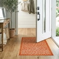 thumbnail image 2 of ODIKA 2'x3' Burnt Orange Cheetah Spotted Print Washable Doormat Wild Jungle Blossom Motif Scattered Petals Animal Layout for Entryway, Kitchen, Laundry Room, Non-Slip, Low Pile, 2 of 7
