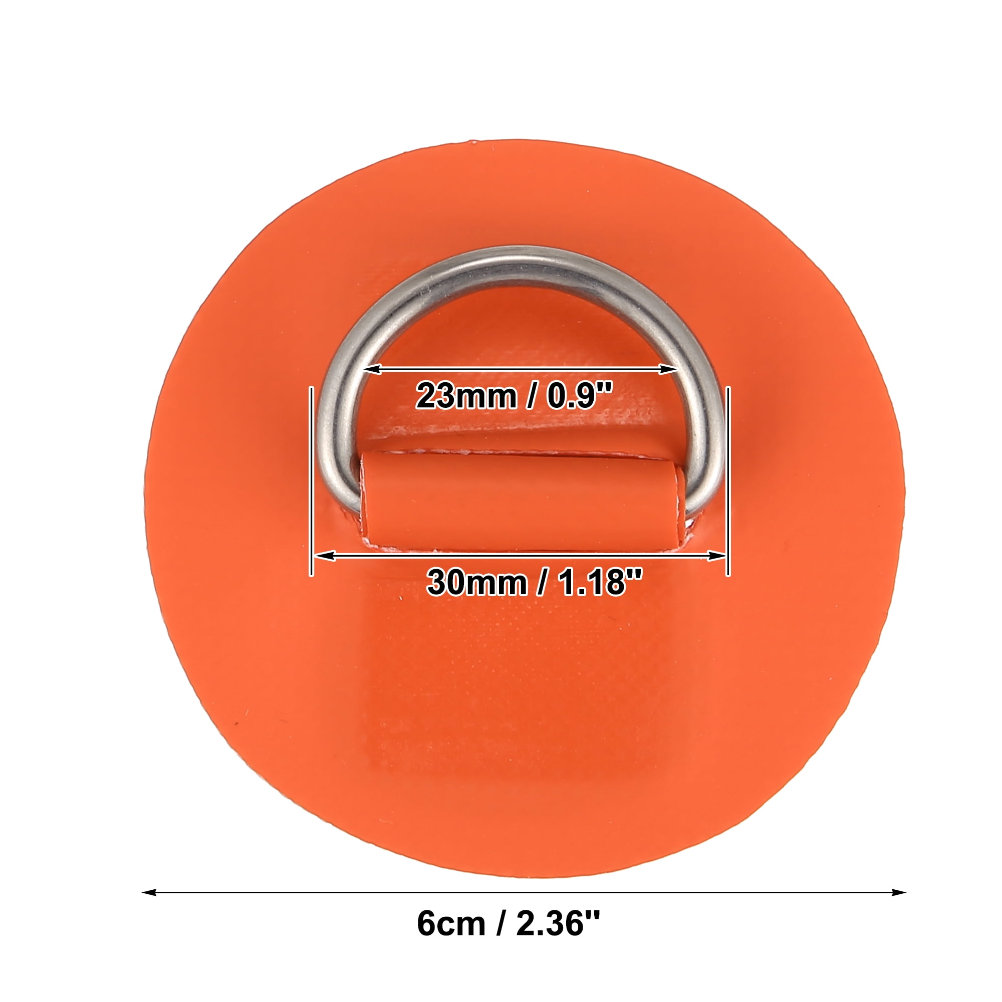 Unique Bargains 6pcs 2.4in D Ring Patch Round Pad for Inflatable Boat Orange