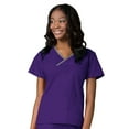 thumbnail image 2 of Maevn Core Women's Y-Neck Mock Wrap Top & Flare Leg Pant Scrub Set, 2 of 5