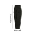 thumbnail image 3 of AURIGATE Gothic Coffin Vase with Cross Design, 3.54x10.62 in Black Wood Halloween Decorative Vase, 3 of 6