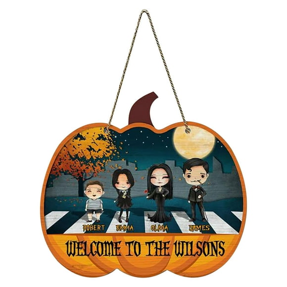 TopLLC Halloween Decor Fall Decor Couple Halloween Personality Shaped Wooden Card Halloween Party Favor