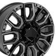 thumbnail image 5 of OE Wheels CV97 20 Inch Rims Fit GMC Sierra 2500/3500 Denali Style 8x165.1 20x8.5 Gloss Black with Milled Edge with Tinted Clear - Hollander 14125 (Set of 4), 5 of 5