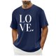 thumbnail image 1 of Tops para hombre, blusas y camisas de cuello redondo y manga corta para hombre. Camiseta/camisa informal de cuello redondo y manga corta con estampado de corazones para hombre. Tops de poliéster para, 1 of 4