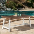 thumbnail image 2 of Bowman Outdoor Rectangular Acacia Wood Dining Table, Sandblast Dark Brown, 2 of 7