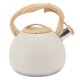 thumbnail image 1 of Tetera con silbido de 3L, tetera de acero inoxidable 304 con agarre para estufa, tetera de té de granja para cocina casera, color blanco, 1 of 8