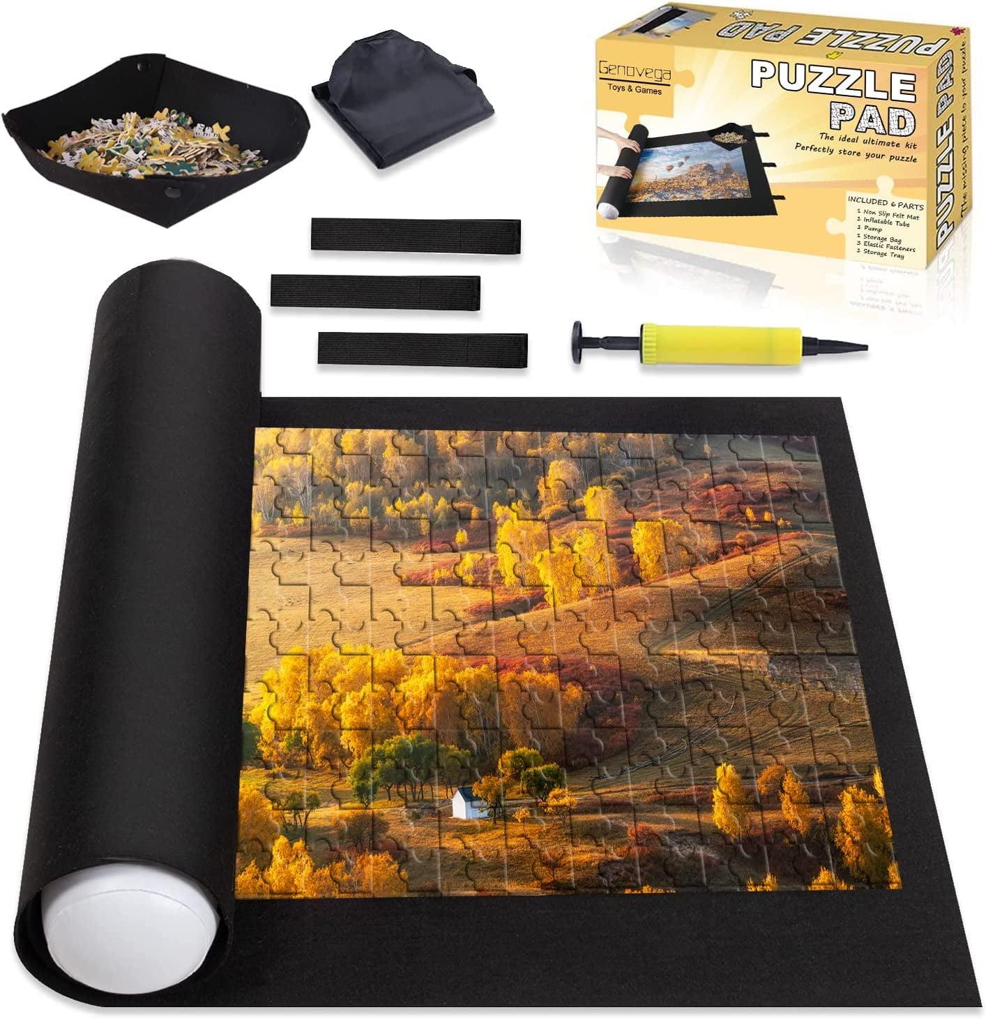 Jigsaw Puzzle Mat Roll Up , 2000 1500 1000 500 Pieces Puzzles Saver Mats for Adults , Felt Board