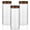 50 fl oz (3 Pack), variant on 3 Pack 50 Fl Oz/1500 Ml Clear Glass Storage Canister With Airtight Wooden Screw On Lid Large Tall Decorative Container Jar Set For Coffee Nut Tea Candy Cookie Cereal Sugar Flour