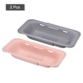 thumbnail image 3 of Unique Bargains Collapsible Colander Over the Sink Drain Strainer Extendable Basket Set for Fruits Vegetables Pasta Gray Pink, 3 of 6
