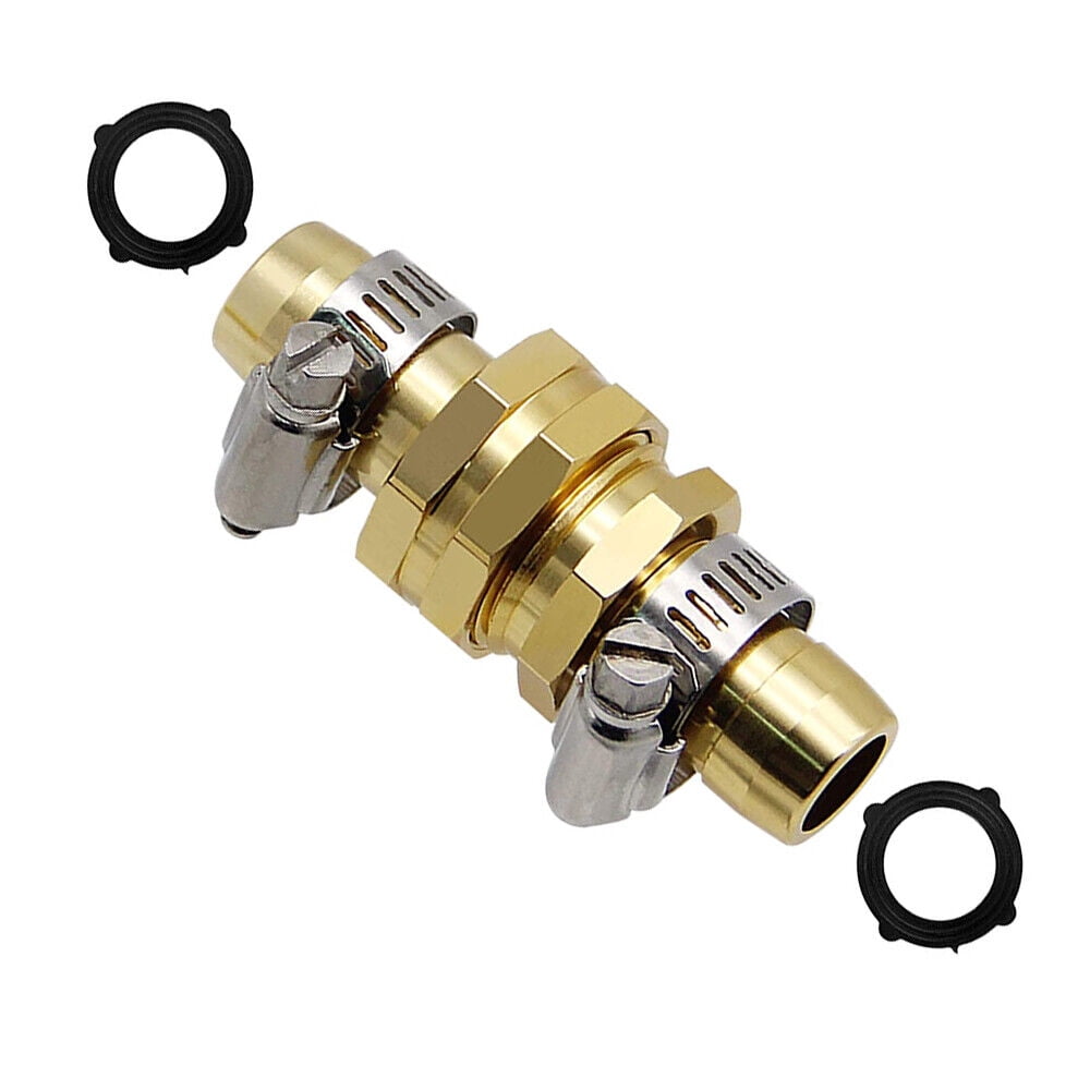 Brass Garden Hose Repair Connector with Clamps, Garden Hose Fitting Fit 5/8" And 3/4" Water Hose End Mender, Quick Connect Garden Hose Fittings, Garden Hose Quick Disconnect,10 Set