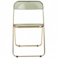 thumbnail image 3 of LeisureMod Lawrence Modern Acrylic Folding Chair With Gold Metal Frame Set of 2 in Amber, 3 of 11