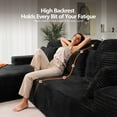 thumbnail image 3 of 141" Super Large High Backrest Sectional Sofa&Couch，U-Shaped Soft Corduroy Modular Boneless Sofa with Deep Seat for Living Room Bedroom, Black, 3 of 11