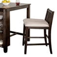thumbnail image 2 of Benjara Lessi 3pc Counter Height Table Set with Side Shelf, USB , Cherry Brown Wood, 2 of 5
