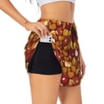 thumbnail image 2 of Disketp Almond Nuts Print Women's Shorts Workout Shorts for Athletic Gym Running Shorts with Phone Pockets, 2 of 8