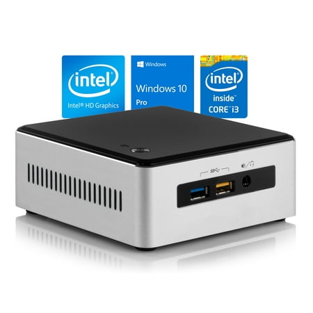 Intel NUC5i3RYH Mini PC, Intel Core i3-5005U 2.0GHz, 4GB RAM, 128GB SSD, Mini DisplayPort, Mini HDMI, Wi-Fi, Bluetooth, Windows 10 Pro