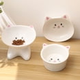 thumbnail image 5 of Runkheen 15° Tilted Raised Ceramic Cat Food Bowl, Ergonomic Anti Vomiting Backflow Prevention Feeding Dish Protect Pet Spine, Suitable for Kitten Adult Kitty & Small Dogs, Pink, 5 of 6