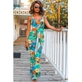 thumbnail image 2 of Tropical Print Bodycon Maxi Dress with Front Tie Waist, 2 of 10