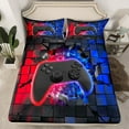 thumbnail image 2 of Erosebridal Black Gamepads Bed Sheets King,Video Game Bedding King Size,Blue Red Sheet Set King,Microfiber Gamer Room Decor,4 Pieces, 2 of 7