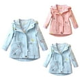 thumbnail image 7 of XXWXYD Girls Embroidered Trench Coat Lightweight Windbreaker Hooded Jacket Water-Resistant Outerwear Printed Design, 7 of 7