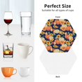 thumbnail image 6 of Fuzoiu fall Pumpkin Daisy Print Leather Coasters Set,Drink Coasters Set of 4,for Tabletop Protection, Durable PVC Coasters,Home Décor and Housewarming Gift-Hexagon, 6 of 6