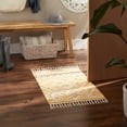 thumbnail image 2 of Scandinavian Honey Gold Printed Hand-Loomed Shag Rug 2x3 Ft, 2 of 3