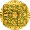 thumbnail image 1 of Ahgly Company Indoor Round Oriental Yellow Traditional Area Rugs, 6' Round, 1 of 4