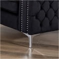 thumbnail image 5 of Luxury Velvet Sofa 86" Black Upholstered Couch with Chrome Legs, 5 of 5
