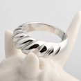 thumbnail image 5 of 14K Gold Plated Croissant Dome Ring | Twisted Braided Gold Plated Ring | Chunky Signet Ring for Women, 5 of 5