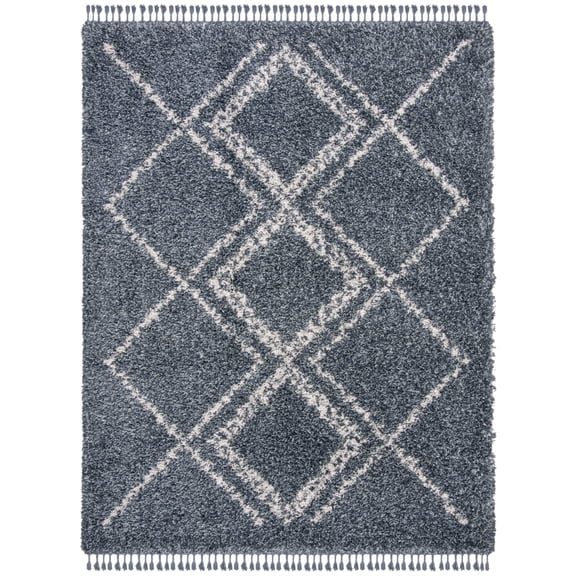 SAFAVIEH Pro Lux Shag Collection PLX432L Blue / Creme Rug