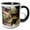 Black/White, variant on 3drose, Ash Cave and Old Mans Cave in Hocking Hills State Park Collage, 11oz Two-tone Yellow Mug