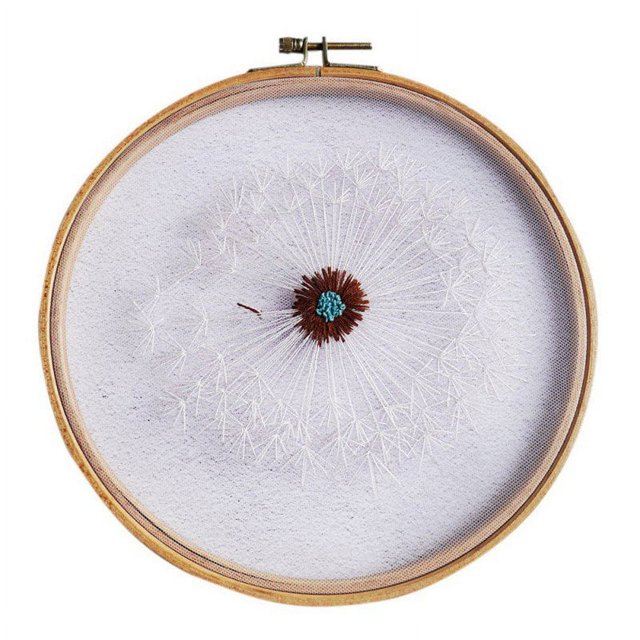 Embroidery Kit Chinese Style Three-dimensional Transparent Yarn Hand Embroidery Set With 8.6” Embroidered Shed